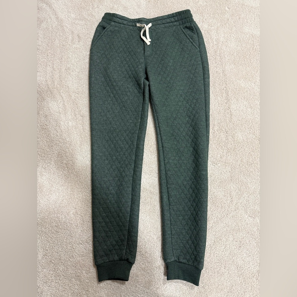 Men’s Medium Marine Layer Forest Green Quilt Jogger Pants
